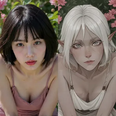 Transformation into Sprites - Dark Anime Illustration