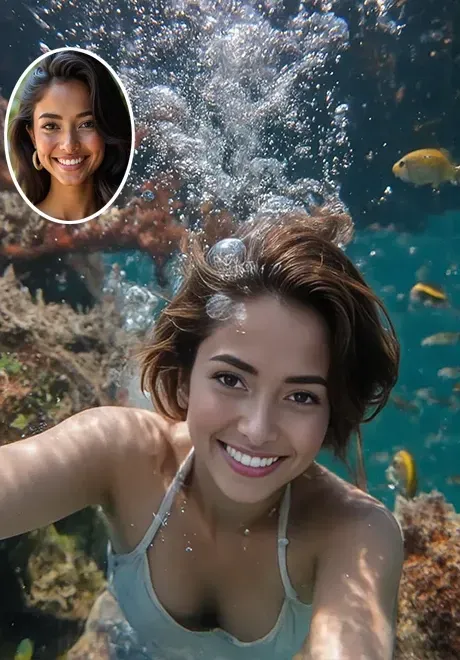 подводное селфи
