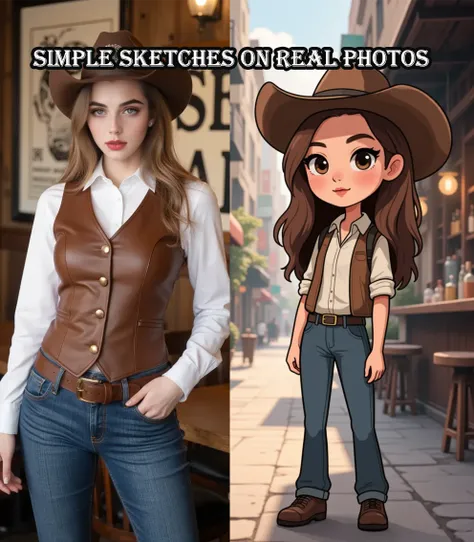 Simple sketches on real photos