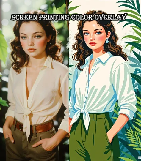 스크린 인쇄 색상 오버레이 일러스트레이션