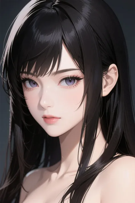 Girl with jet-black