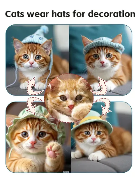 Gattino con cappello carino