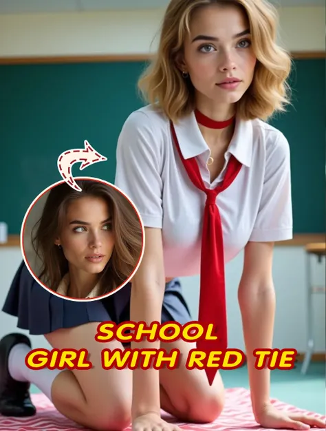 School girl with red tie