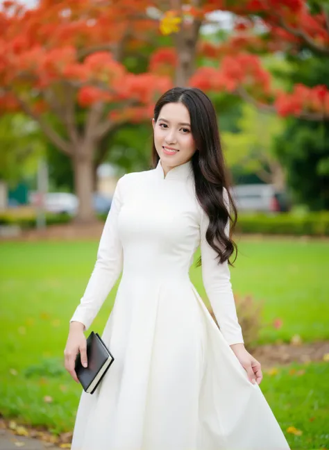 HABU - White Áo Dài and Red Flowers 1.0