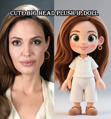 Búp bê bông đầu to dễ thương