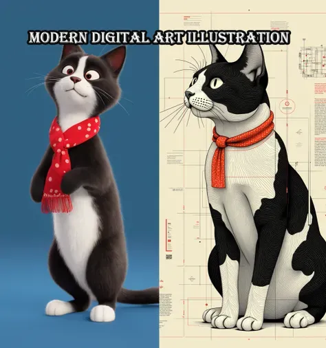 Ilustrasi seni digital modern