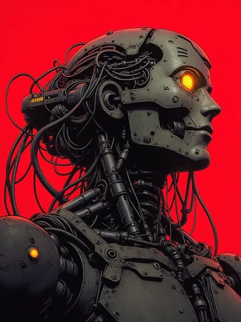 Classic 80s retro Japanese anime style cyberpunk