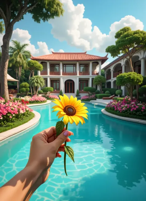 奢華中的擁抱花朵