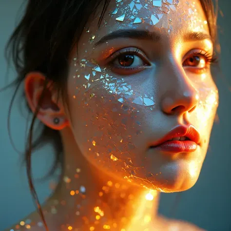 "Sesión de fotos con apariencia de vidrio manchado"