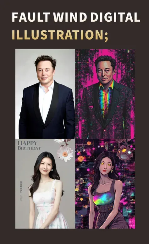 故障風數位插圖;