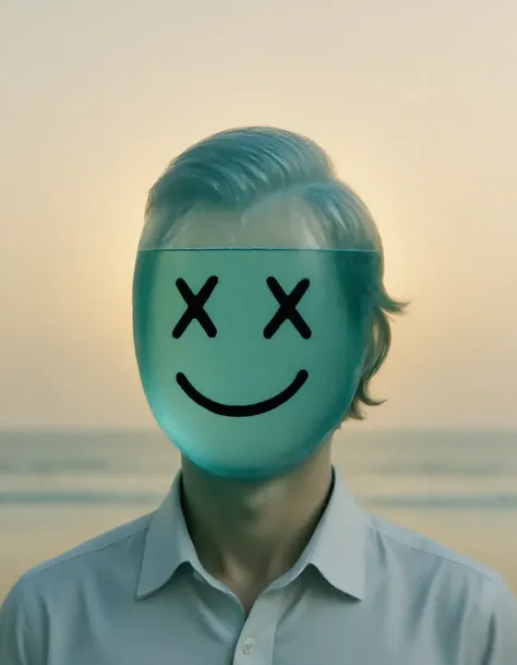 Upload a photo ，Convert the head into a plastic bag shaped for holding water