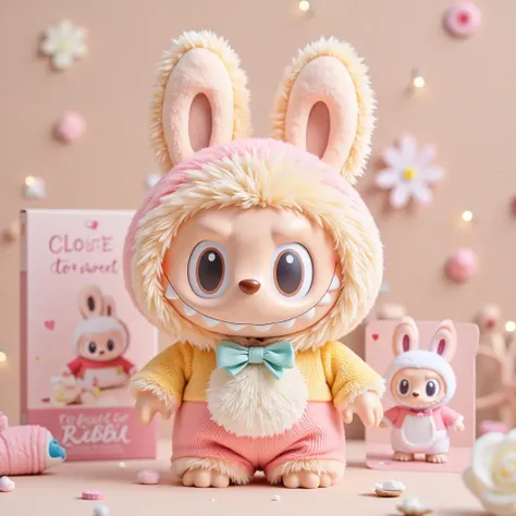 LabubuStyle captures the wild charm of mischievous creatures，Big mouth smile、Long ears、A vibrant sense of chaos。Like a fantasy sprite in a candy-colored world，Both cute and quirky。