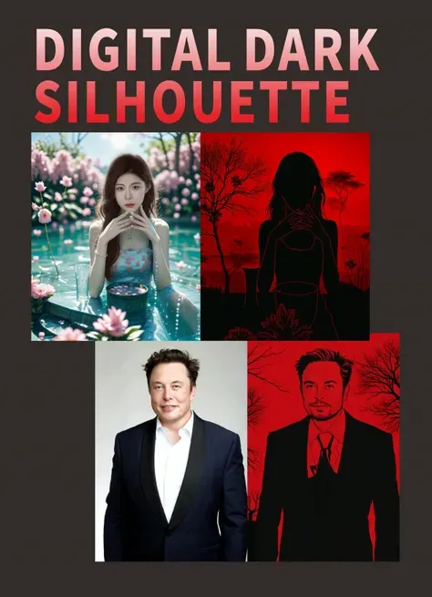 Digital dark silhouette
