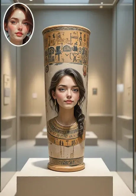 古埃及彩繪陶瓷肖像