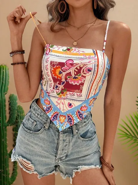 Patterned shirt A (camisole) 1.11
