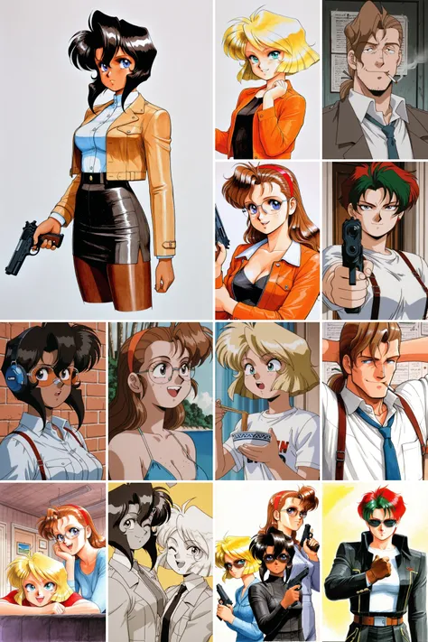 5 in 1，Gunsmith Cats/ 猫眼女枪手，Kenichi Sonoda/园田健一 illustrious XL_v1.0