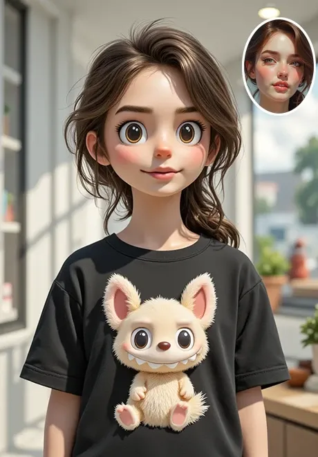 Mặc áo phông đồng nhãn hiệu labubu