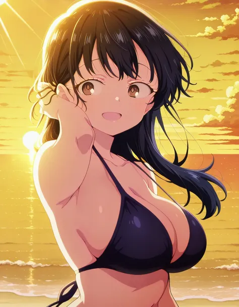 Tucking Hair At The Beach With Backlighting - Concept booru