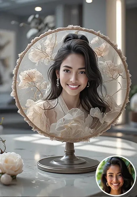 ventilateur rond:Ressemblance de soie