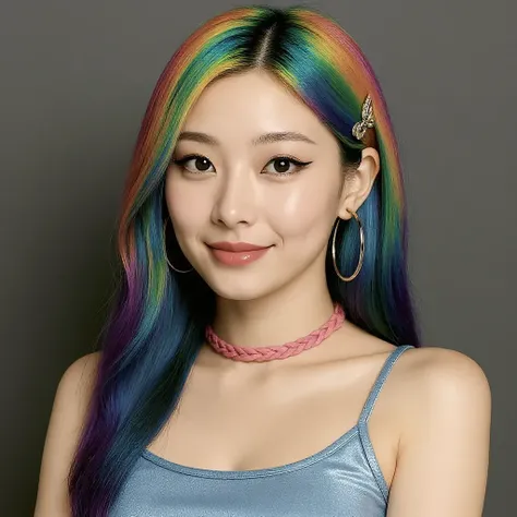 Одно нажатие для радужного цвета волос