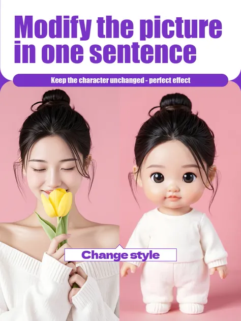 Powerful image editing instructions enable it to be edited in almost any language. Give it a clear instruction each time.