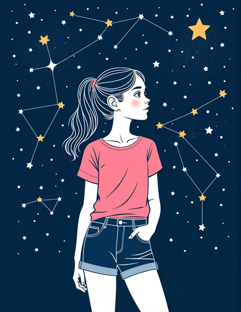 Seni garis geometris rasi bintang