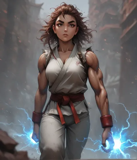 Unleash explosive energy and iconic fighter poses in a cinematic Street Fighter-style showdown.