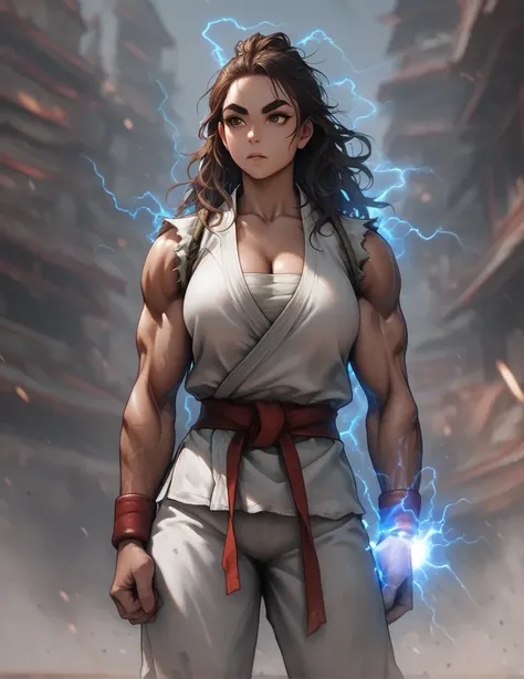 Unleash explosive energy and iconic fighter poses in a cinematic Street Fighter-style showdown.
