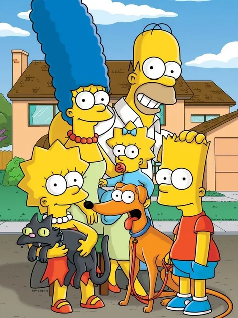 Homer, Marge, Bart and Lisa Simpson