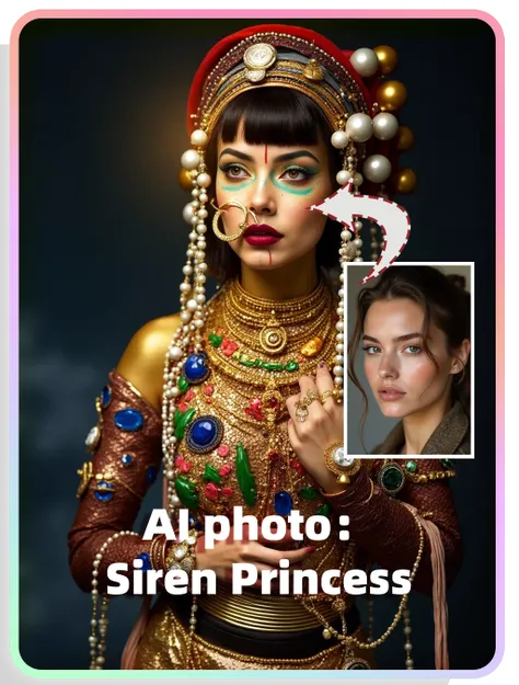 인공지능 사진：세이렌 공주 코스프레 사진