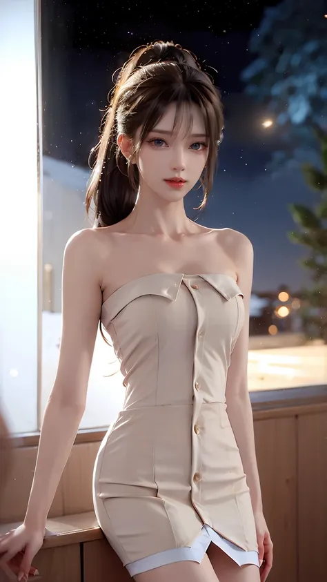 奶茶滑肩之約短洋裝 2025_6_21