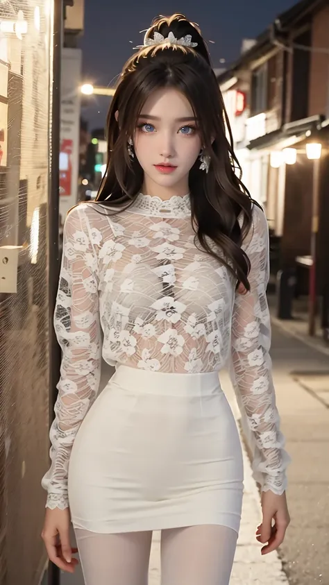 白色蕾絲輕紗短裙衣套裝 2025_6_25