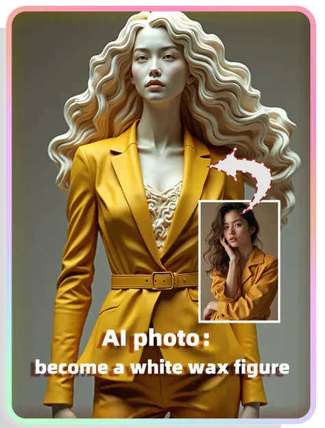 Menjadi patung lilin putih