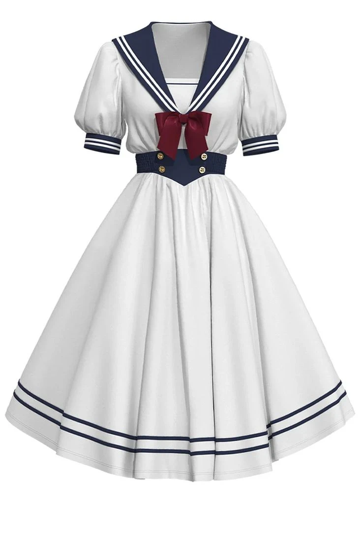 sailor collar dress...