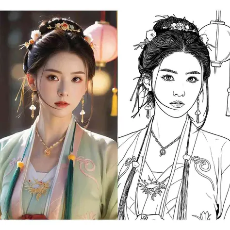 KONTEXT-Conversão de foto para desenho de linha com um clique