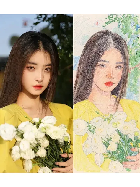 AI フィルター - クレヨン絵画スタイル