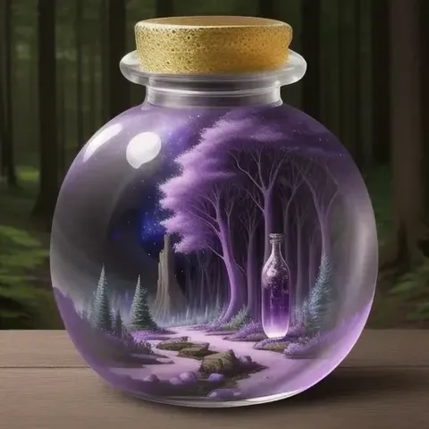 bouteille de galaxie violette