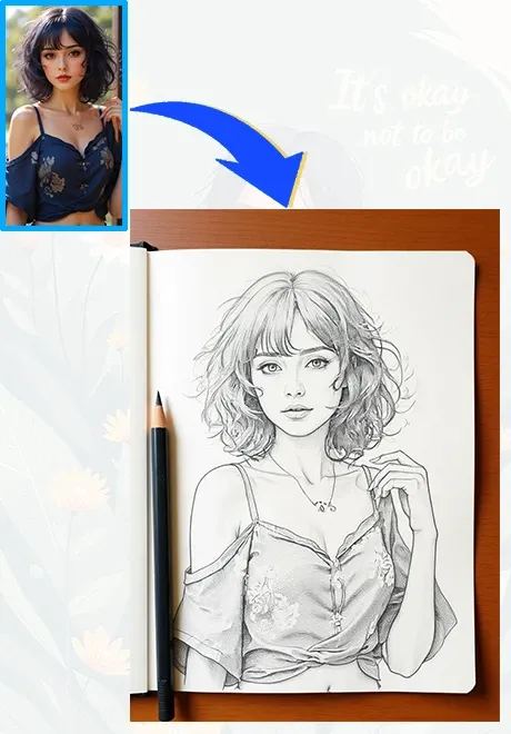 연필로 종이에 그림을 그리세요