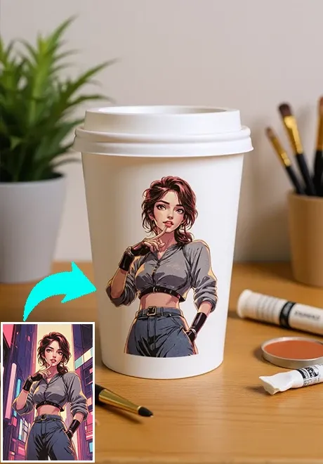 In ảnh lên cốc cà phê