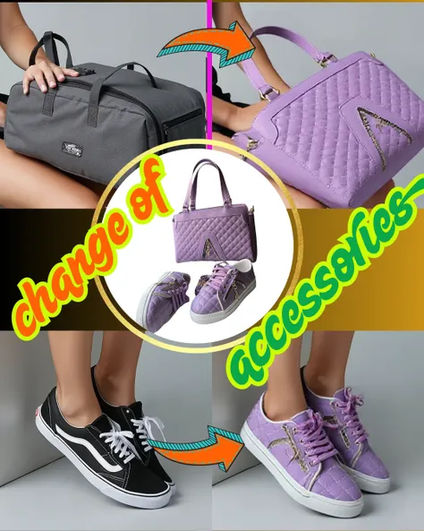 Cambio de accesorios de ropa, con imagen de referencia