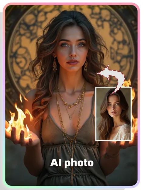 AI主题写真：咒火巫女祭年轮主题