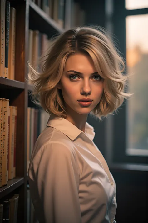 Campusmädchen im Sonnenuntergang