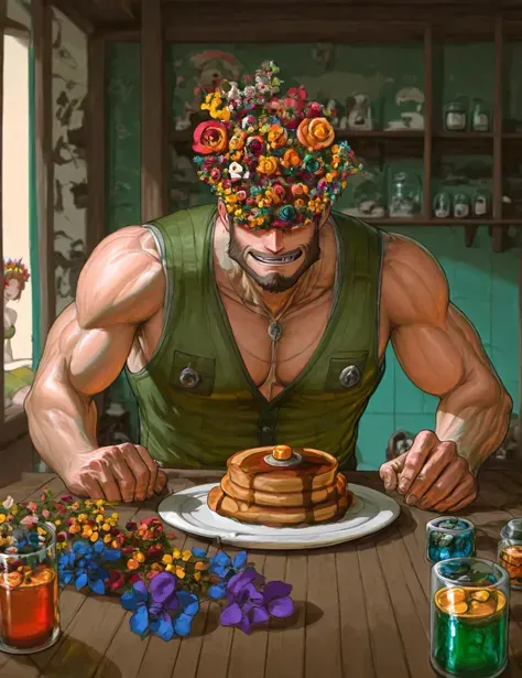 Blumen über den Augen