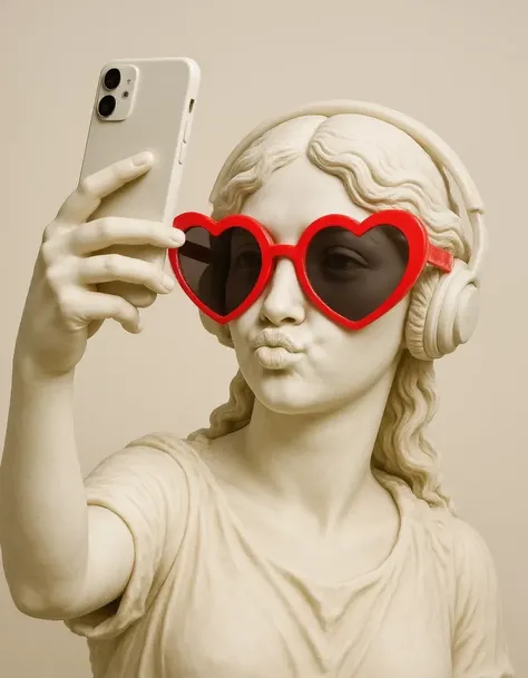 Photo turned into stone statue internet celebrity selfie