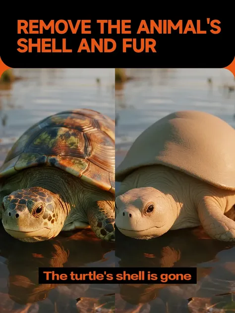 Remova a casca e o pelo do animal