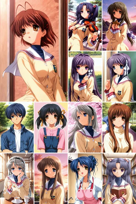 11 in 1，《CLANNAD》/《团子大家族》Nagisa Furukawa、Kotomi Ichinose - Artist Style illustrious XL_v1.0