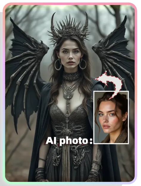 AI主題写真：黒い森の闇の女王