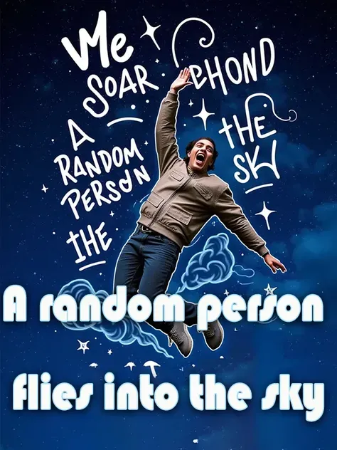 Uma pessoa aleatória voa para o céu