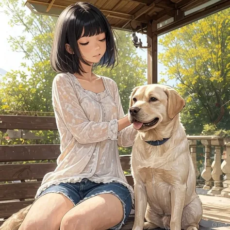 ラブラドールとお姉さん