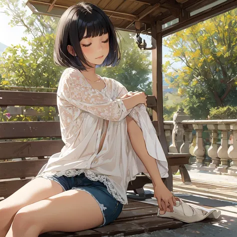 ラブラドールとお姉さん(修復前)